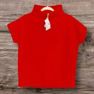 Dudley Stephens Bowery Mock Neck Top Paprika Vello Fleece XS NWT